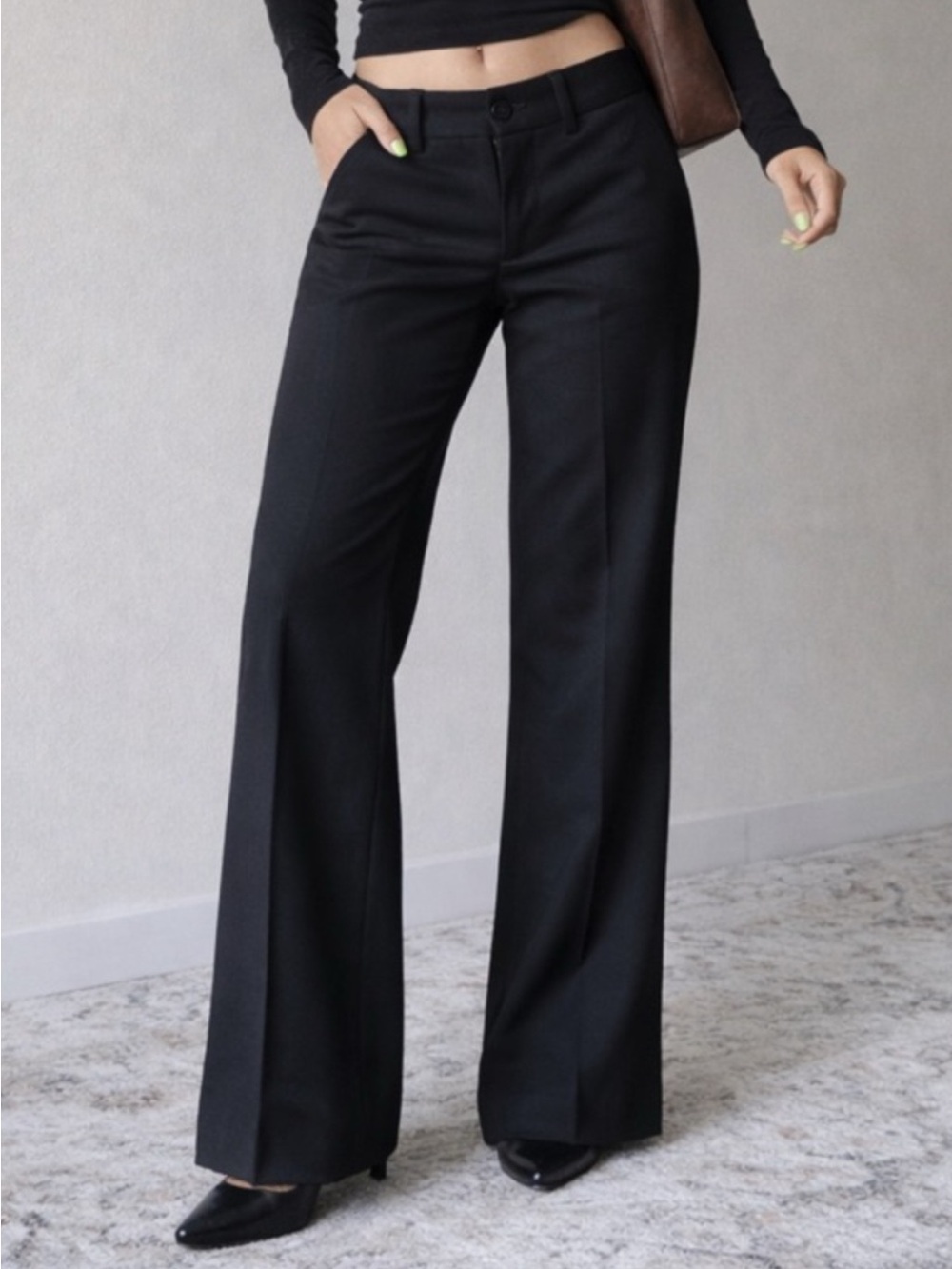 Y2K Black Plaid Trousers